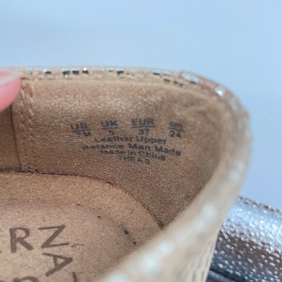 Naturalizer Thea 3 Metallic Shimmer Gold Leather Slip On Espadrilles Womens 7M - Picture 8 of 9
